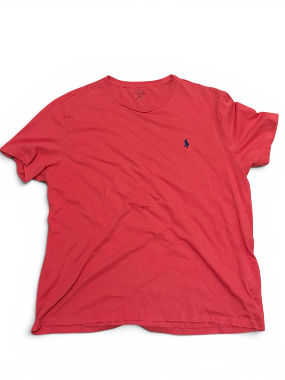 Polo by Ralph Lauren Coral Red Short Sleeve Crew Tee embroidered pony-chest logo